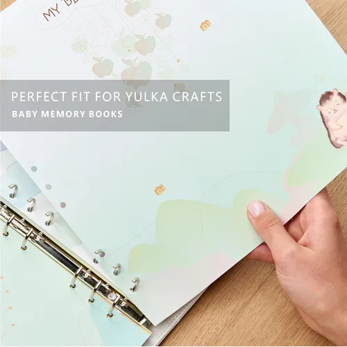 Miniatura 4 de Libro de recuerdos de bebé páginas adicionales para fotos – 10 hojas de papel adicionales para elefantes de hojas sueltas, álbum de fotos de bebé