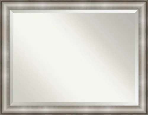 Miniatura 13 de Amanti Art Espejo de baño plateado para sobre el fregadero, espejo de tocador cuadrado de plata imperial de 25 x 25 pulgadas, marco tradicional