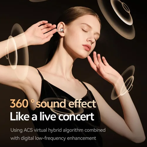 Miniatura 4 de Auriculares con clip, auriculares abiertos inalámbricos Bluetooth 5.4 con micrófono, auriculares con clip de oreja, mini auriculares para correr