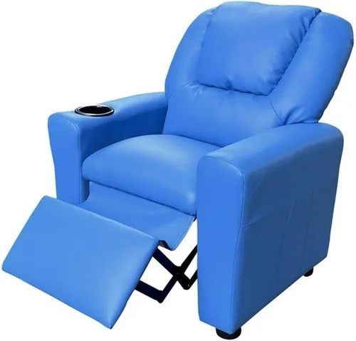 Miniatura 6 de Lilola Home Marisa - Silla reclinable para niños con soporte para tazas, silla reclinable juvenil de piel sintética negra, reclinable para niños