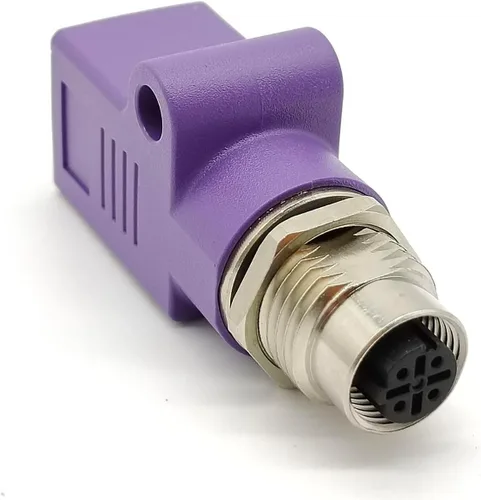 Miniatura 9 de Elecbee Adaptador de mamparo M12 a RJ45 impermeable M12 A Código 8 Pin hembra a RJ45 Jack de ángulo recto naranja