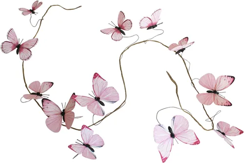 Miniatura 17 de Guirnalda de mariposa artificial, enredaderas decorativas de mariposa falsas, decoración colgante de mariposa única en 3D para pared del hogar, Azul