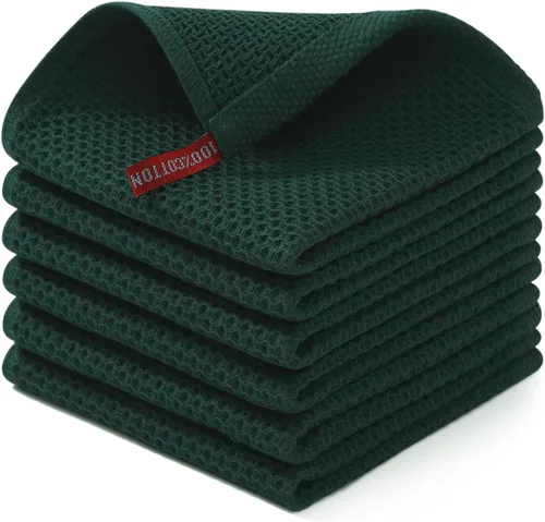 Miniatura 178 de Homaxy Paños de cocina de 100% algodón con tejido de gofre, ultra suaves, absorbentes, de secado rápido, 12 x 12 pulgadas, paquete de 6, amarillo