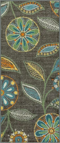 Miniatura 48 de Maples Rugs Reggie - Alfombra de pasillo floral, fabricada en Estados Unidos, lavable, antideslizante, alfombra de interior para cocina, pasillo