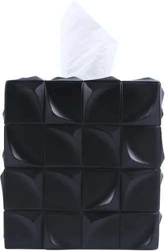 Miniatura 17 de Hymmah Soporte cuadrado para caja de pañuelos con bandeja, diseño único de cubo, dispensador de pañuelos para decoración para encimeras de tocador