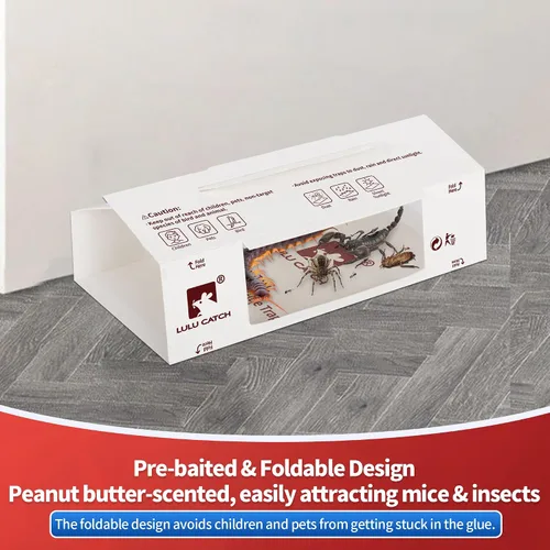 Miniatura 2 de LULUCATCH Trampas de Pegamento, Paquete de 12 Trampas para Ratones de Interior para el Hogar, Cazador de Insectos Adhesivo a Granel Pre-cebado No
