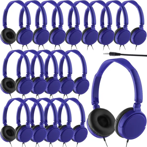 Miniatura 8 de Yunsailing Paquete de 6 auriculares de clase con cable para estudiantes a granel para la escuela con auriculares ajustables envueltos