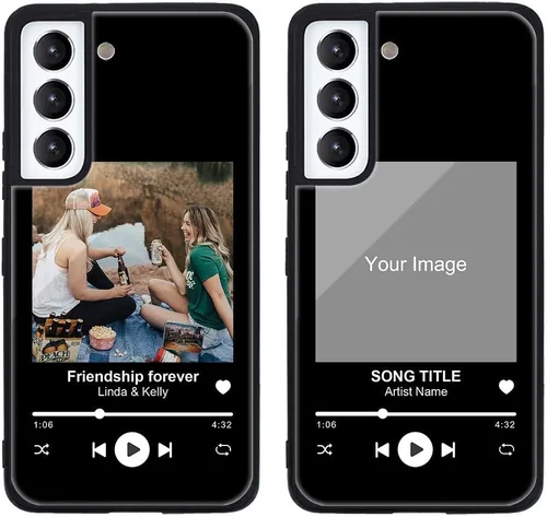 Miniatura 50 de Funda de teléfono personalizada para Samsung Galaxy S22+ / S22 Plus 5G, funda de TPU suave de vidrio templado antiarañazos personalizada con foto