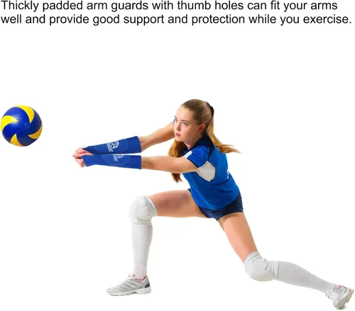 Miniatura 5 de PATIKIL Mangas de brazo de voleibol para pasar el antebrazo con almohadillas de protección, almohadillas para brazo de voleibol para jóvenes