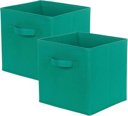 Miniatura 25 de PowerKing Cubos de almacenamiento plegables con asas, contenedores plegables de tela para estantes de armario, contenedores de almacenamiento Naranja
