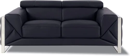 Miniatura 37 de BlackJack Furniture Gianni - Sofá de cuero italiano de grano superior con reposacabezas ajustables de 9 posiciones, patrón geométrico contemporáneo