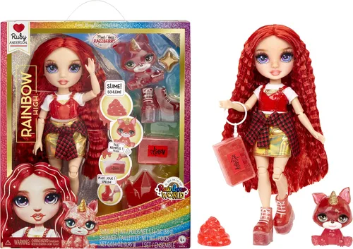 Miniatura 9 de RAINBOW HIGH Muñeca de moda con kit de slime y mascota - Amaya (arcoíris) - Muñeca centelleante de 11.0 in con ciervos con purpurina para bricolaje
