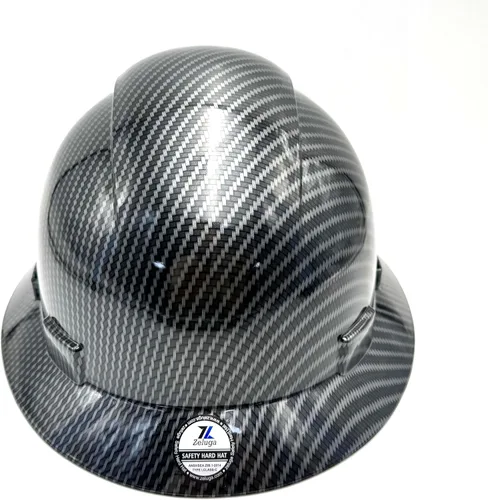 Miniatura 8 de Zeluga Casco duro de ala completa HDPE, casco de seguridad de construcción con orificios ventilados, suspensión de trinquete ajustable de 6 puntos