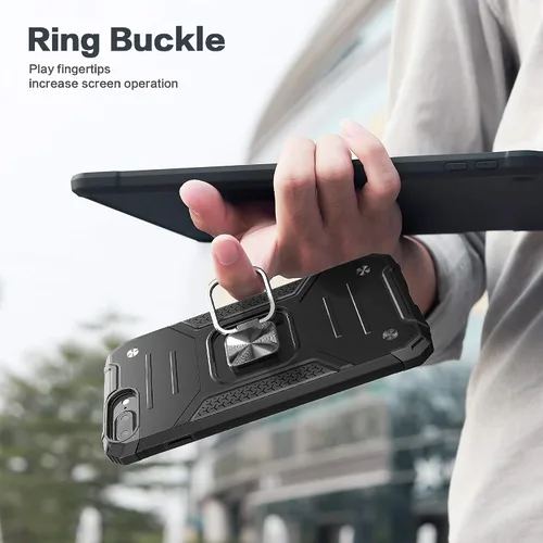 Miniatura 7 de Funda para iPhone 8 Plus Plus con protector de pantalla, cubierta de prueba de caídas de absorción de golpes con soporte para automóvil, funda Negro