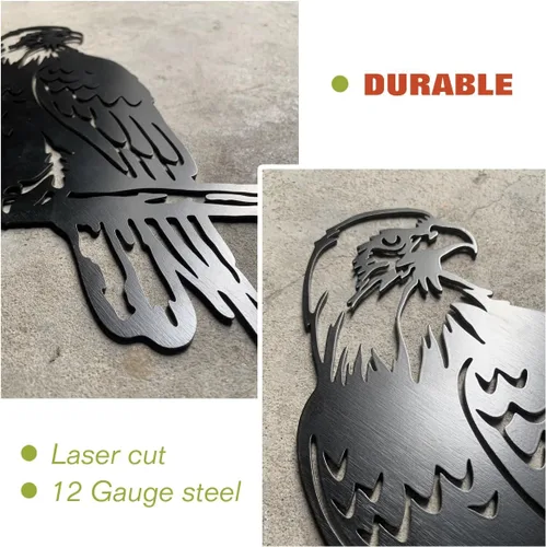 Miniatura 5 de OULYDEKO Estatua de águila calva de metal para jardín, decoración de árbol al aire libre, regalo de estatua de águila para hombres