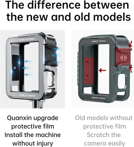 Miniatura 4 de TELESIN Carcasa metálica de aluminio para GoPro 13, 12, 11, 10, 9, kit de montaje vertical, protector de marco protector de carcasa de esqueleto, se