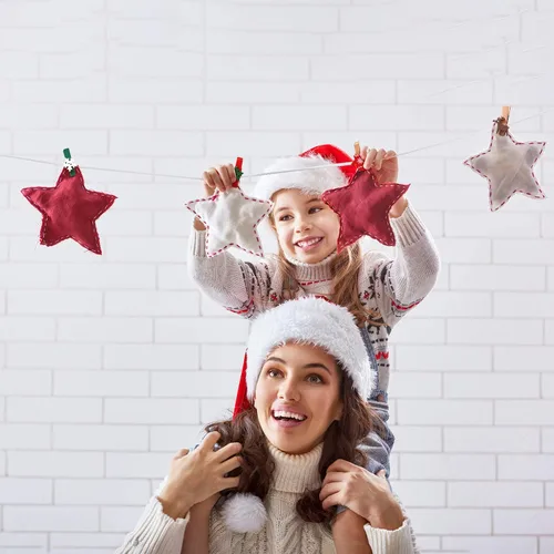 Miniatura 7 de Boao 180 clips de madera de Navidad, clips de fotos para árbol de Navidad, guantes de alce, pinzas de nieve para colgar fotos y recuerdos de fiesta
