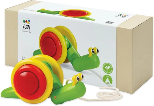 Miniatura 12 de PlanToys® Erizo de madera Juguete Montessori para niños pequeños Juguete para caminar con sonido, aprendizaje temprano, equilibrio y Erizo Pull