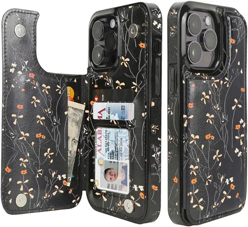 Miniatura 49 de uCOLOR Funda compatible con iPhone 13 Pro Max de 6.7 pulgadas con ranura para tarjetero, función atril, doble cierre magnético y diseño de bloqueo