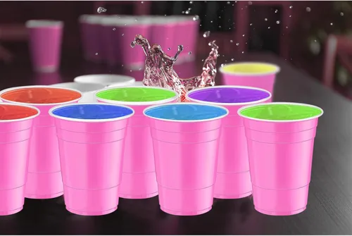 Miniatura 4 de 120 vasos de plástico rosa de 16 onzas para el día de San Valentín, vasos de plástico de 16 onzas, tazas de fiesta rosas para beber, degustaciones