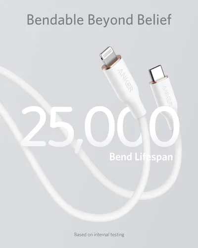 Miniatura 4 de Anker Cable USB C a Lightning, cable certificado MFi para iPhone 13 Pro 12 Pro Max 12 11 X XS, soporta entrega de energía (3 pies, blanco nube)