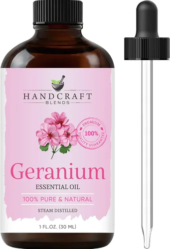 Handcraft Blends Aceite Esencial de Geranio – 1 Fl Oz – 100% Puro y Natural – Aceite Esencial de Grado Premium para Difusor y Aromaterapia, Piel,