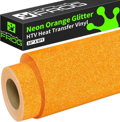 Miniatura 22 de VINYL FROG Rollo de vinilo de transferencia de calor con purpurina de 12 pulgadas x 5 pies, vinilo negro para planchar con purpurina para camisetas