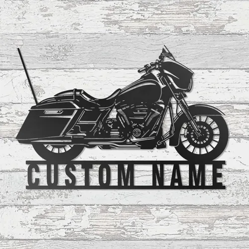 Miniatura 4 de Letrero con nombre personalizado, letrero de metal para motocicleta, decoración de pared con nombre de familia, decoración rústica para el hogar