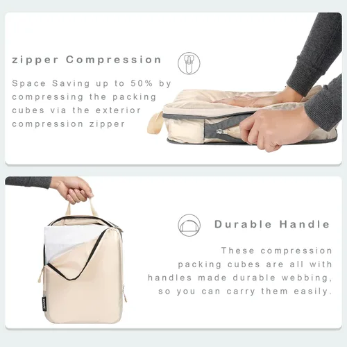 Miniatura 139 de BAGAIL 4 Set/6 Set Ultraligero Compresión Embalaje Cubos Organizador de Embalaje para Accesorios de Viaje Equipaje Maleta Mochila