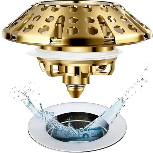 Miniatura 12 de AzWzz Tapón de drenaje de bañera, tapón de bañera desplegable con cubierta de drenaje de bañera, universal para drenaje de bañera de 1.45 a 1.8