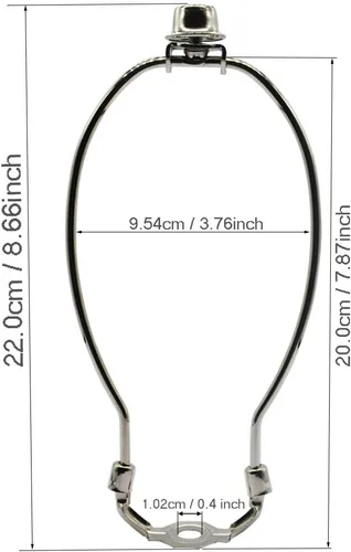 Miniatura 2 de Soporte de arpa de pantalla de lámpara, arpa de lámpara plateada para adaptador de base de sillín de luz E26, juego de adaptadores de montaje