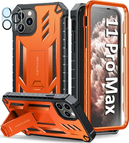 Miniatura 10 de FNTCASE Funda para iPhone 11 Pro-Max: Fundas protectoras resistentes a prueba de golpes con soporte - Resistente doble capa de grado militar a