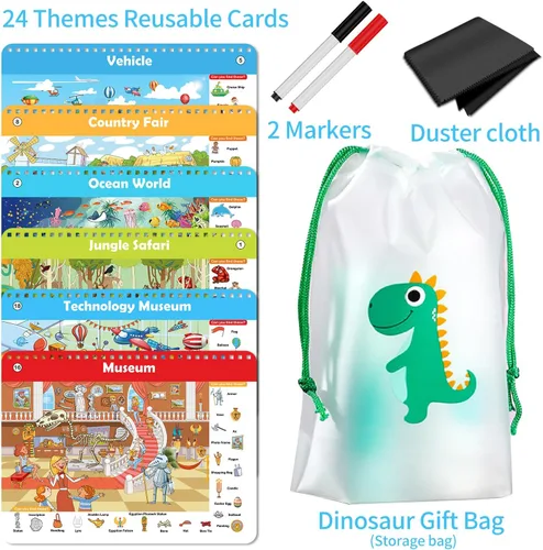 Miniatura 3 de Elfew Libro de actividades reutilizable, juguetes de viaje para niños pequeños de 3 a 5 años, juguetes educativos para niños de 3 a 8 años