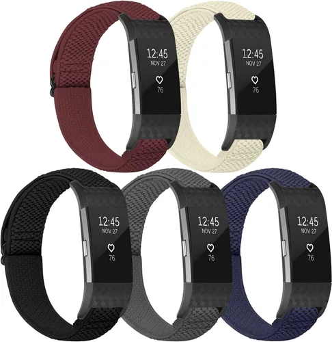 Miniatura 12 de TumpCez Bandas elásticas compatibles con Fitbit Charge 2, correa de repuesto ajustable elástica de nailon suave Solo Loop para Fitbit Charge 2