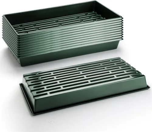 Miniatura 11 de RooTrimmer Bandejas de Cultivo, 1020 Bandejas de Vivero de Plantas de Servicio Pesado, Bandeja Plana Iniciadora de Semillas para Plántulas