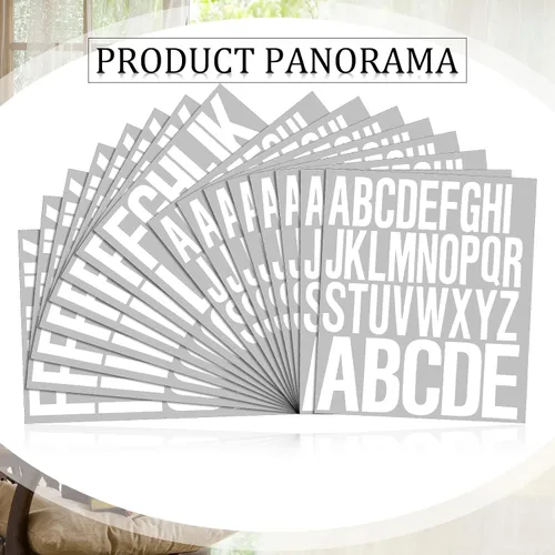 Miniatura 3 de Gersoniel 8 hojas de calcomanías de vinilo del alfabeto, impermeables, autoadhesivas, letras para pósteres, tablones de anuncios, buzón de correo