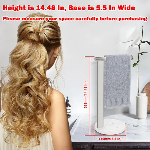 Miniatura 5 de Soporte para toallas de mano para baño, toallero de mano en forma de L, toallero de cocina, organizador de encimera, material de acero inoxidable