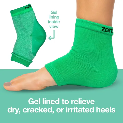 Miniatura 3 de ZenToes Calcetines hidratantes para el talón, 2 pares de calcetines de spa con forro de gel para curar y tratar talones secos y agrietados mientras