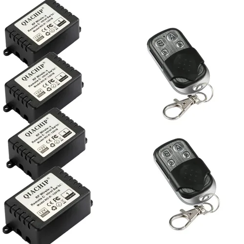 Miniatura 13 de QIACHIP DC 12V 1CH 433MHz control remoto inalámbrico de relé RF interruptor momentáneo de luz transmisor con receptor (1 relé)