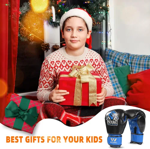 Miniatura 7 de Wesing - Guantes de boxeo para niños y niños, guantes de entrenamiento de boxeo para niños y niñas de 3 a 8 años, 4 onzas y 6 onzas, para boxeo