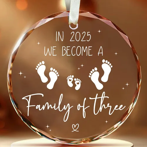 Miniatura 14 de Ornamento de Vidrio para el 50º Aniversario de Bodas – Elegante Decoración de Árbol de Navidad de Vidrio Transparente y Regalo Conmemorativo