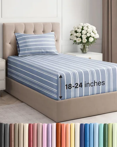 Miniatura 69 de Sábanas King divididas con bolsillos extra profundos, sábanas transpirables y refrescantes de 5 piezas, sábanas de lujo para hotel, suaves, sin 22