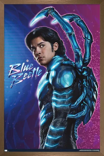 Miniatura 15 de Trends International DC Comics Movie Blue Beetle - Póster de pared de Jaime Reyes, 14.725 x 22.375 pulgadas, versión enmarcada plateada Versión