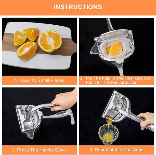Miniatura 4 de Impetusbe/Noblecalm, exprimidor de mano, exprimidor de aleación de hidrógeno, exprimidor manual de prensa manual para limón, naranja, lima, pomelo