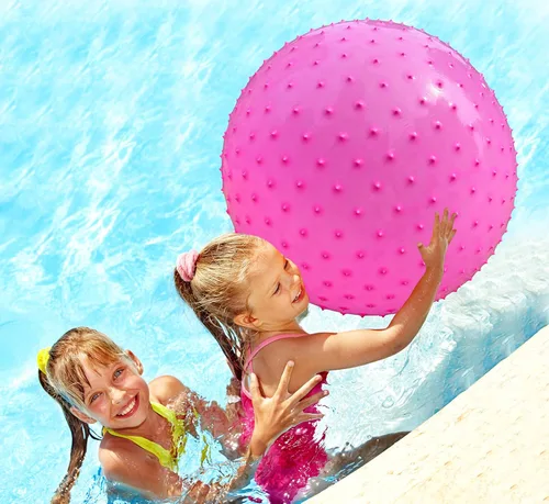 Miniatura 10 de Bola de Ejercicio Sensorial Grande para Niños, Paquete de 2 Bolas de Ejercicio 33.5" 85CM Hinchables para Niños Pequeños, Grandes Juguetes Inflables