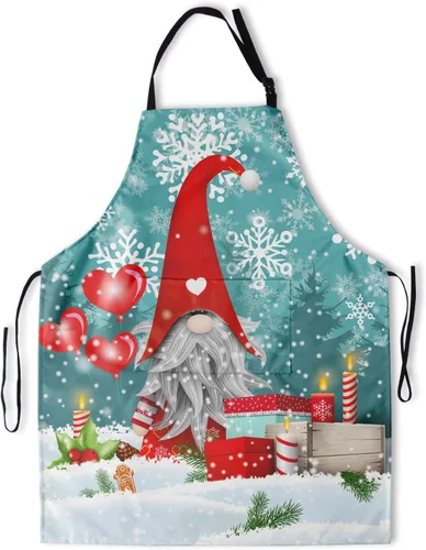 Miniatura 20 de Delantal resistente a las manchas con cuello ajustable y bolsillos para adultos unisex, mujeres, hombres, chef, horneado, cocina, barbacoa, parrilla