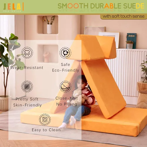 Miniatura 3 de jela Sofá infantil de tamaño extendido de 8 piezas para la familia, sofá modular para niños y adultos, juego de casa de juegos para niños pequeños