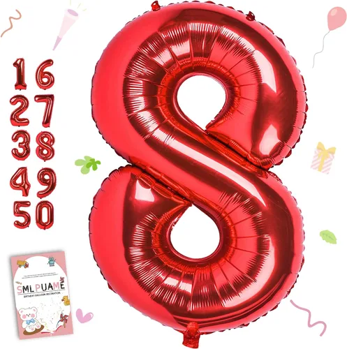 Miniatura 198 de Globos de números de 40 pulgadas del 0 al 9 dorados grandes del número 0, globos digitales para suministros de decoración de celebración de fiesta