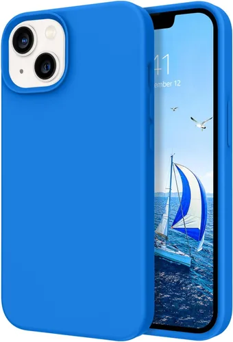 Miniatura 19 de Telaso Funda compatible con iPhone 14, silicona líquida de gel suave de goma, funda delgada y fina con forro de microfibra, funda protectora