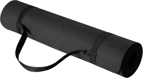 Miniatura 8 de Amazon Basics - Alfombra de yoga y ejercicio de 1/4 de pulgada de grosor, de TPE, con correa de transporte Ciruela
